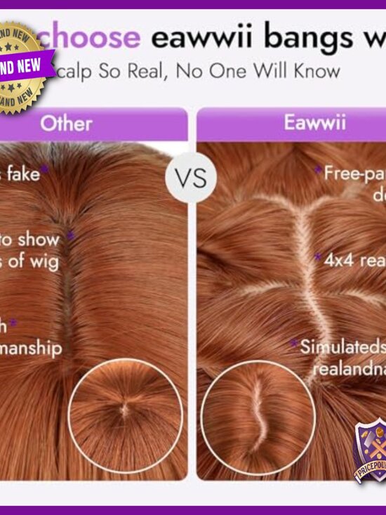 Long Layered Human Hair Wig with Bangs Heat Resistant 26 Inch main image 4